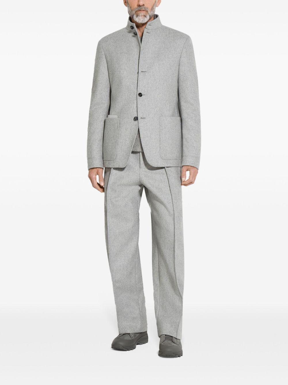 ZEGNA Trofeo Cashmere Il Conte Jacket In Light Grey Product Image