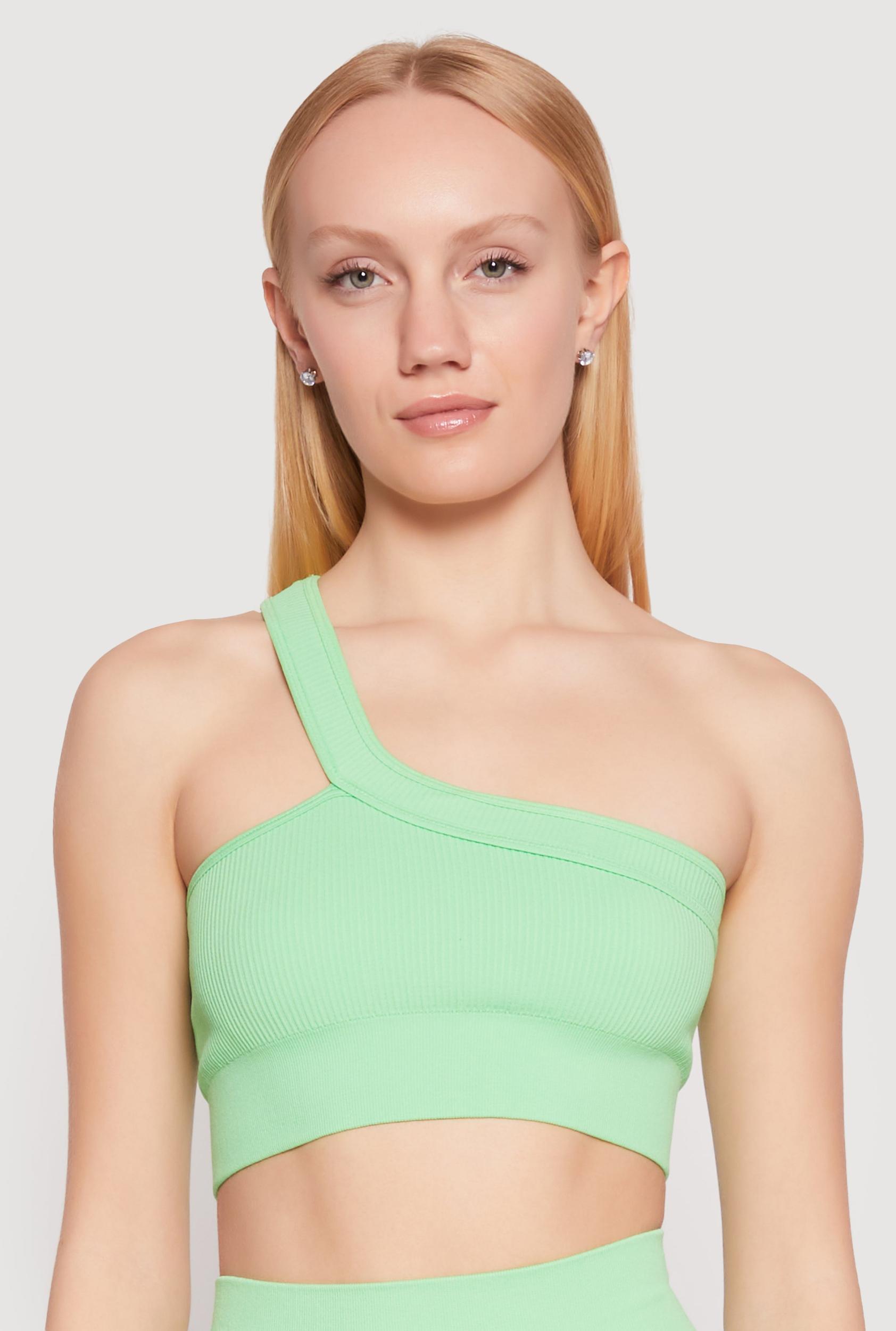 Womens Seamless One Shoulder Crop Top Product Image