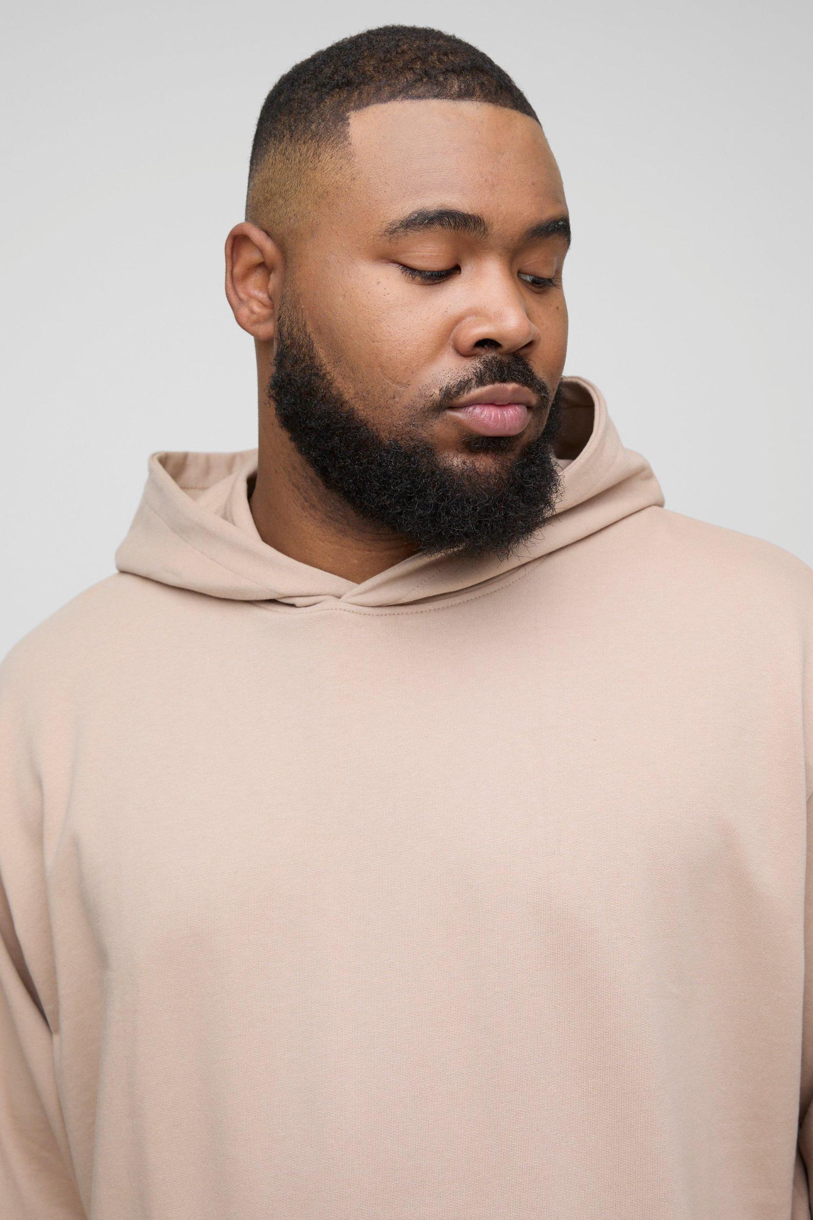 Plus 260GSM Loopback Oversized Fit Basic Hoodie | boohooMAN USA Product Image