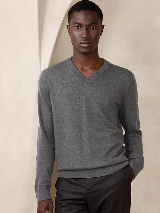 Merino V-Neck Sweater Product Image