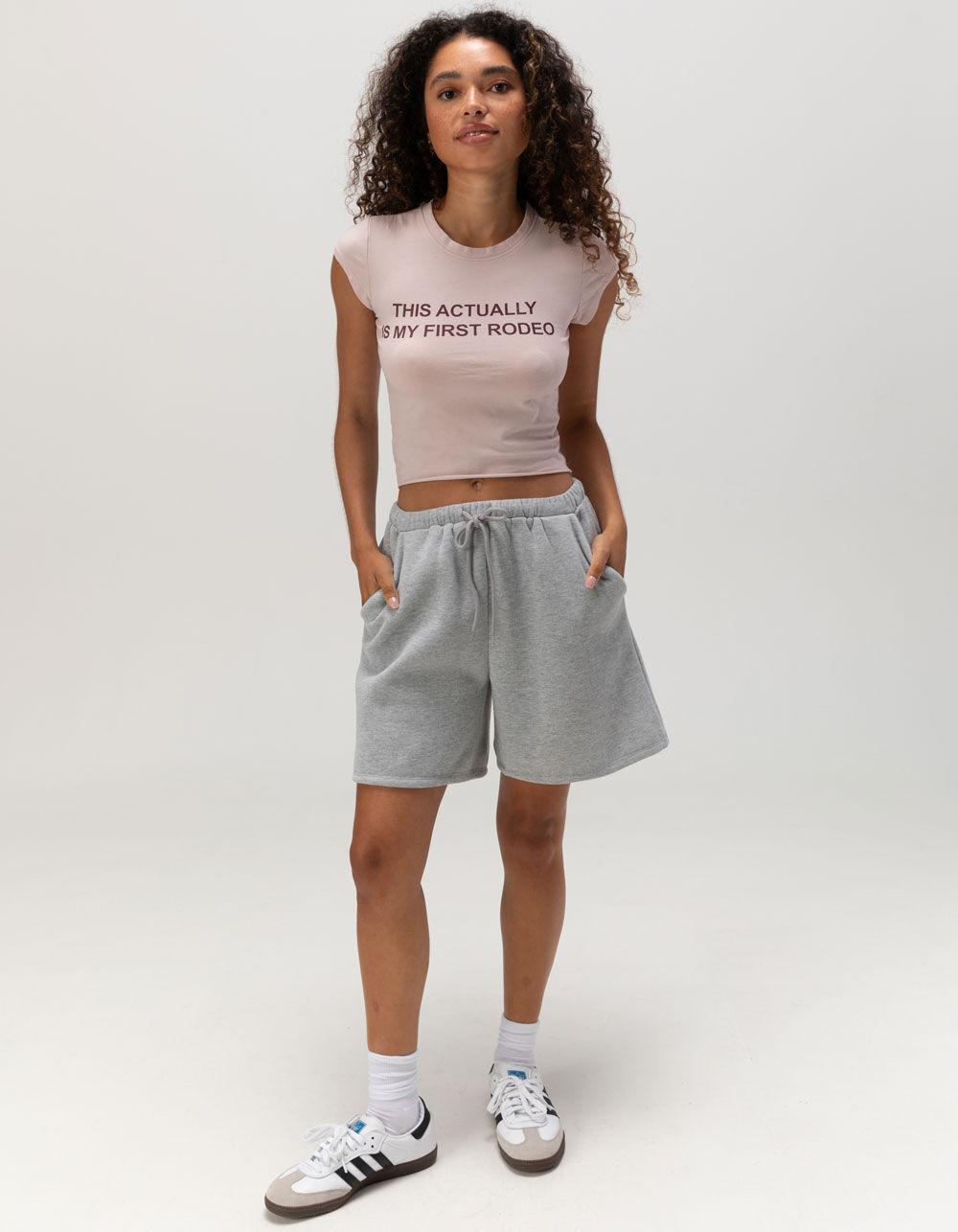 FULL TILT My First Rodeo Womens Baby Tee - BLUSH Product Image