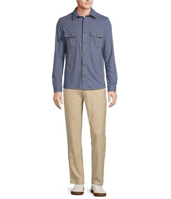 Rowm The Keeper Long Sleeve Solid Jersey Button Down Knit Shirt Product Image