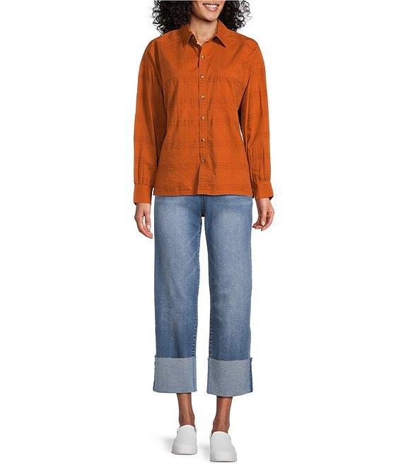 Westbound Woven Collared Oversized Long Sleeve Top Product Image