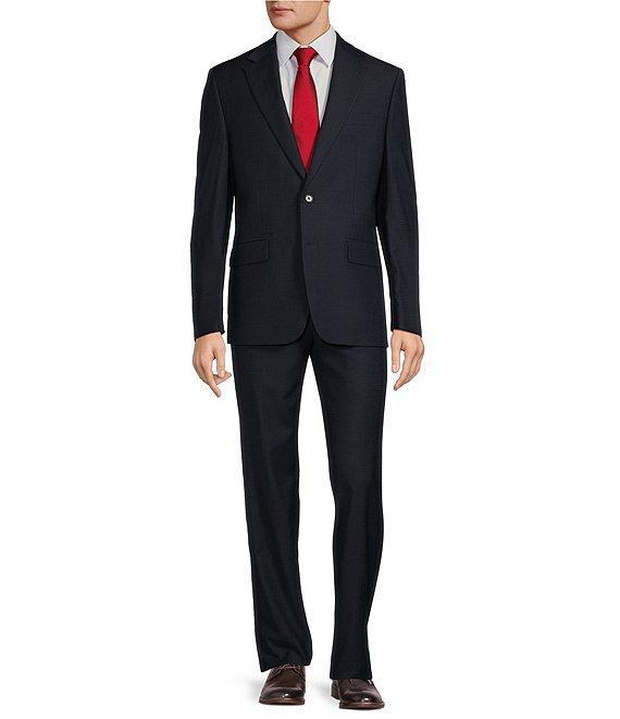Hickey Freeman Classic Fit Pleated Mini Check Pattern 2-Piece Suit Product Image