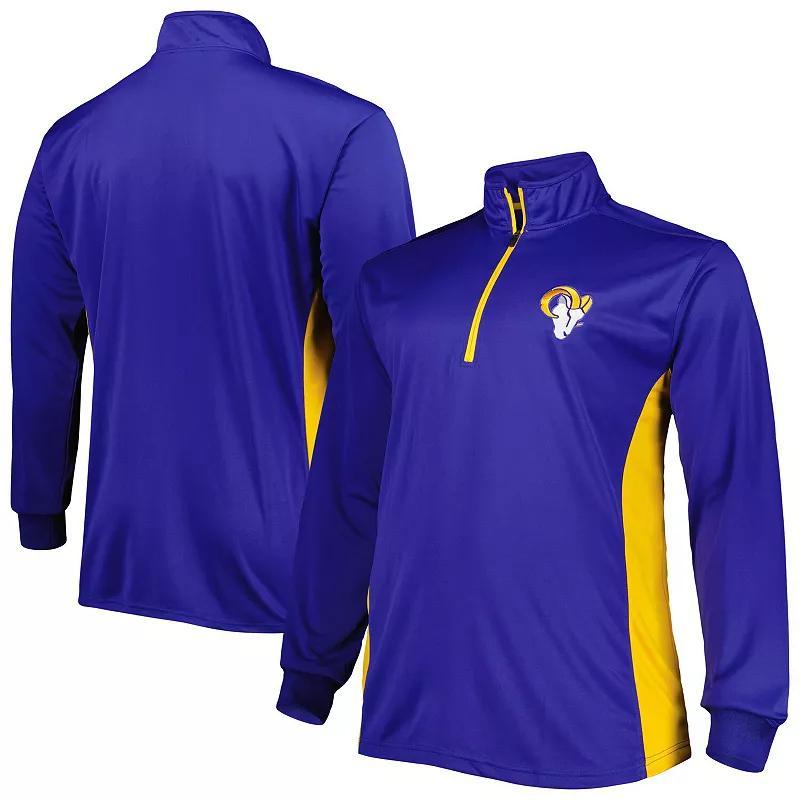 Men's Royal Los Angeles Rams Big & Tall Quarter-Zip Top, Size: 3XLT, Blue Product Image