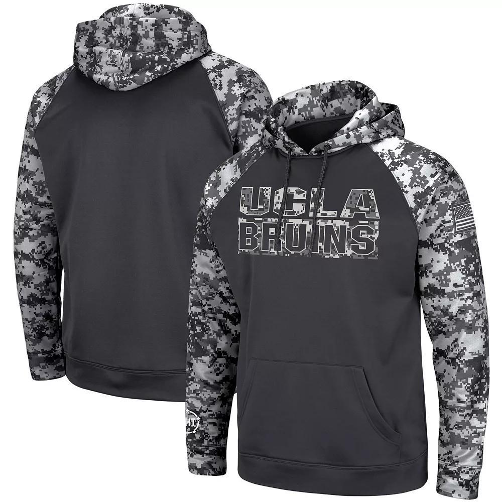 Men's Colosseum Charcoal Michigan Wolverines OHT Military Appreciation Digital Camo Pullover Hoodie,  Product Image