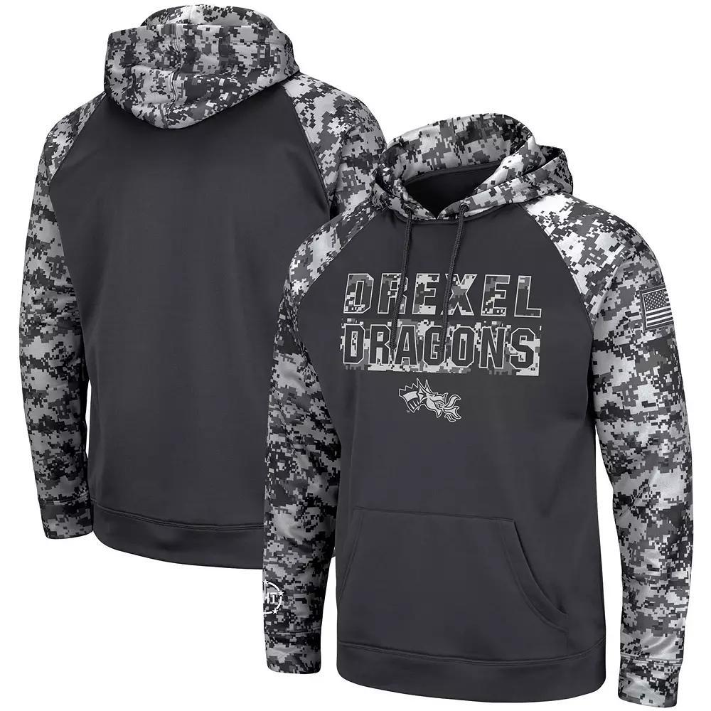 Men's Colosseum Charcoal Drexel Dragons OHT Military Appreciation Digital Camo Pullover Hoodie,  Product Image