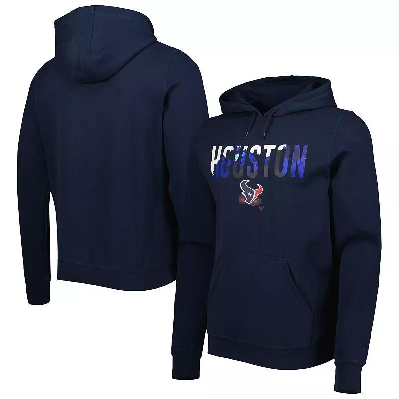 Men's New Era Navy Houston Texans Ink Dye Pullover Hoodie,  Product Image