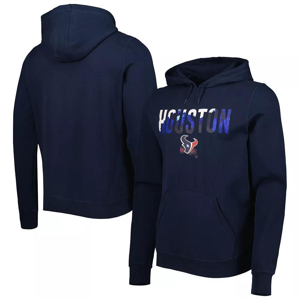 Men's New Era Navy Houston Texans Ink Dye Pullover Hoodie,  Product Image