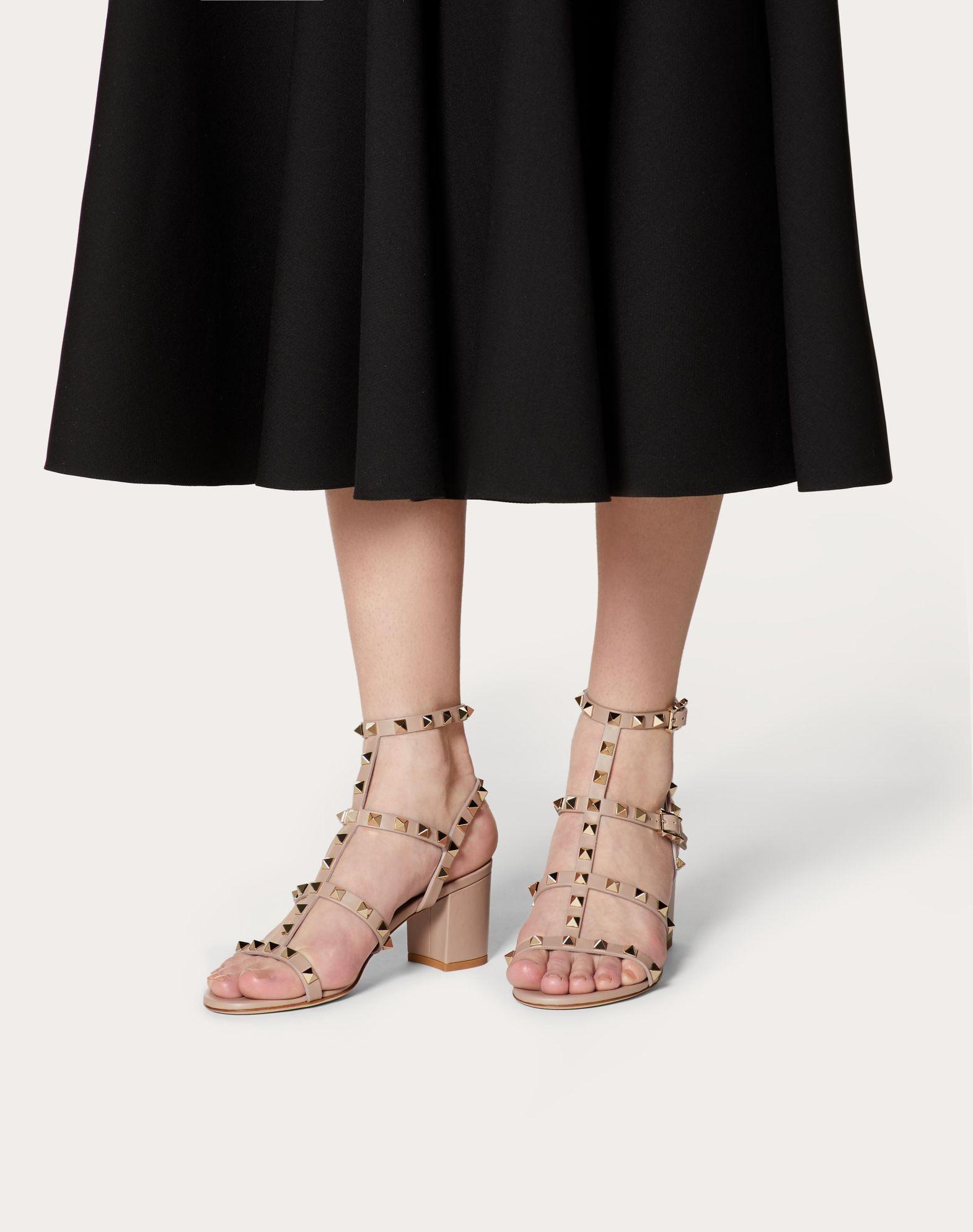 Rockstud Calfskin Ankle Strap Sandal 60 Mm Product Image