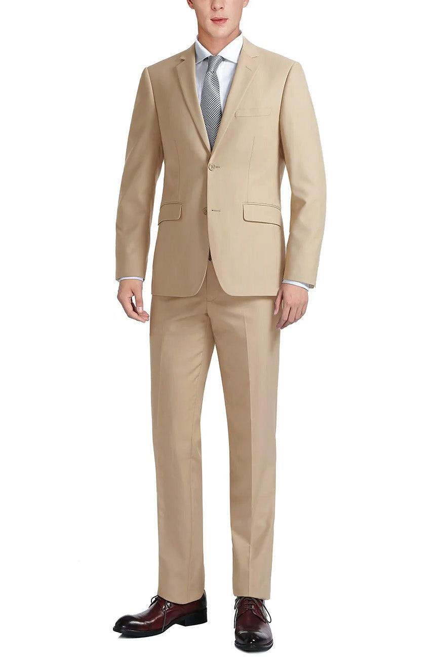 Vanderbilt Collection - Classic 2 Piece Suit 2 Buttons Regular Fit In Beige Product Image