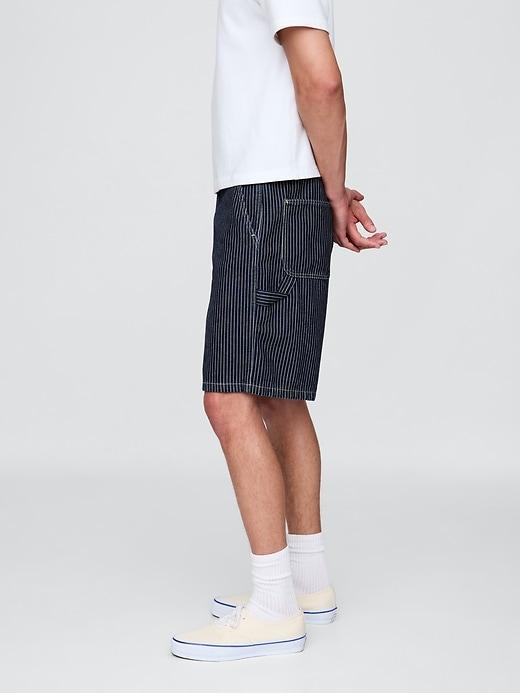 '90s Loose Denim Stripe Carpenter Shorts Product Image