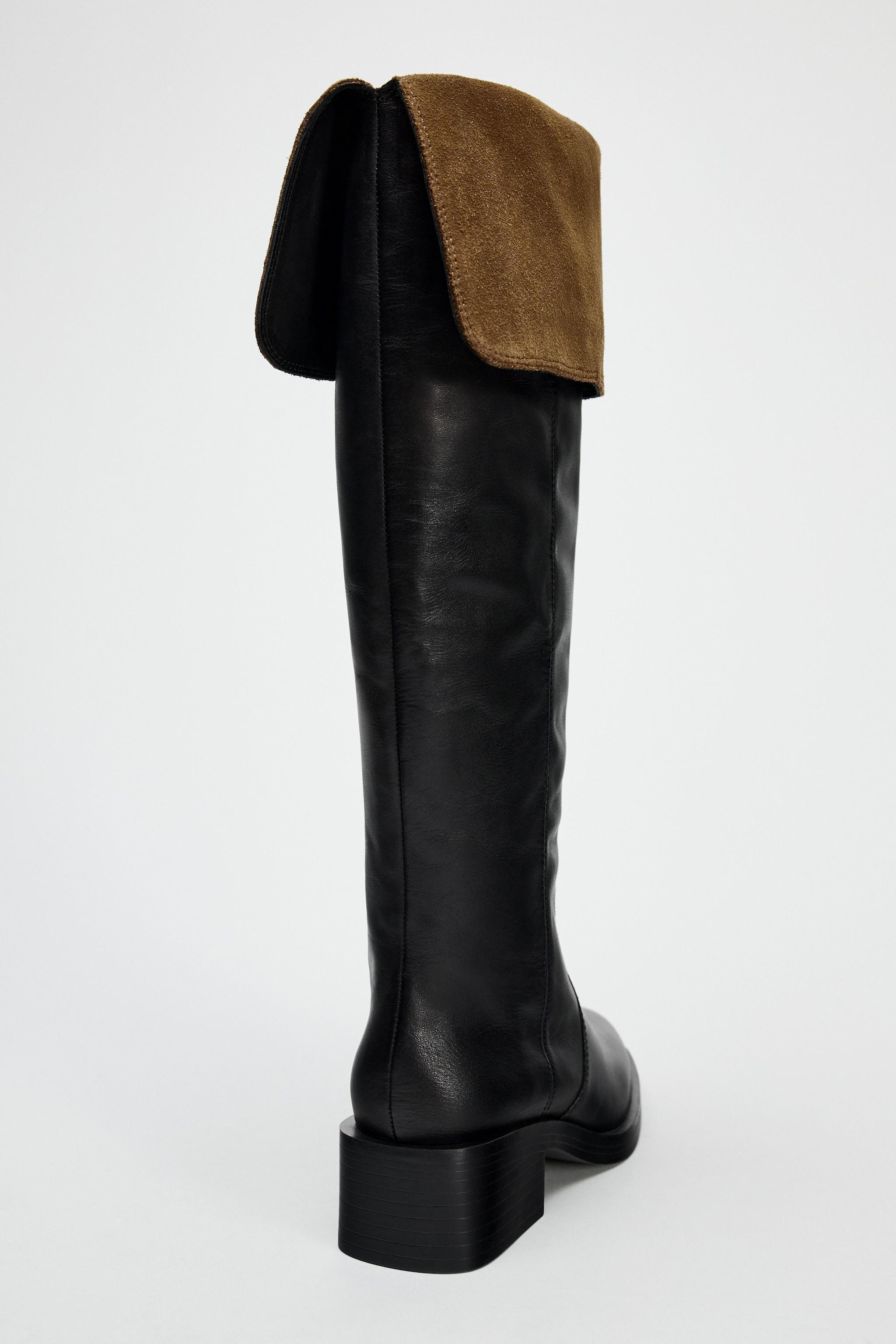 LEATHER KNEE HIGH BOOTS Product Image