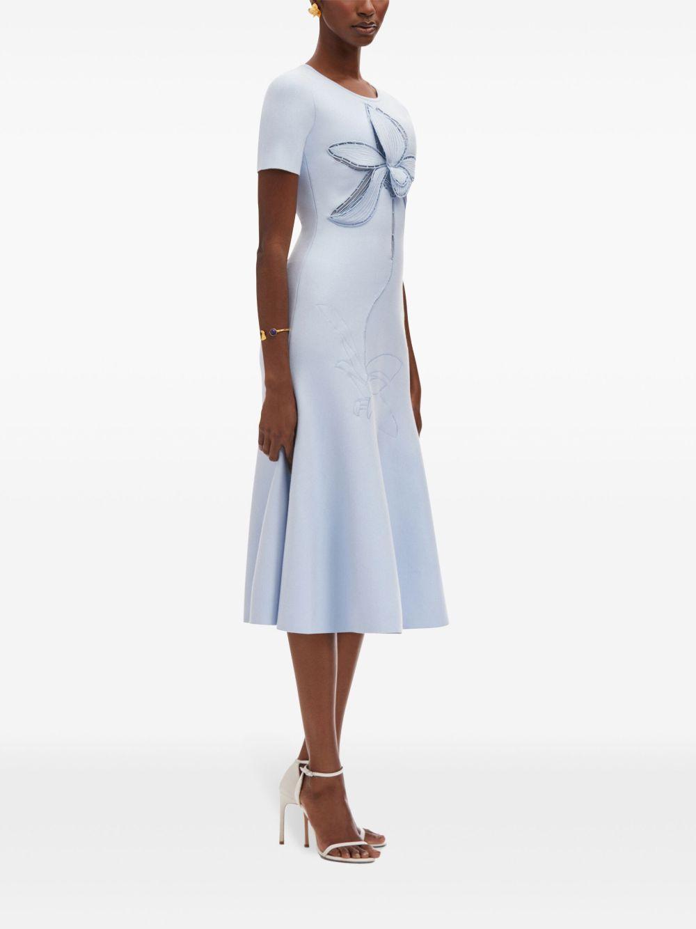 Orchid embroidered jacquard midi dress Product Image