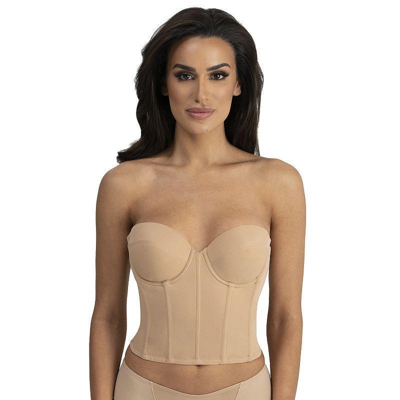 Dominique Brianna Low-Back Strapless Longline Bra 6380, Women's, Size: 38 B, Brown Product Image