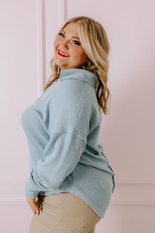 Coffee Run Cutie Shift Top in Sky Blue Curves Product Image