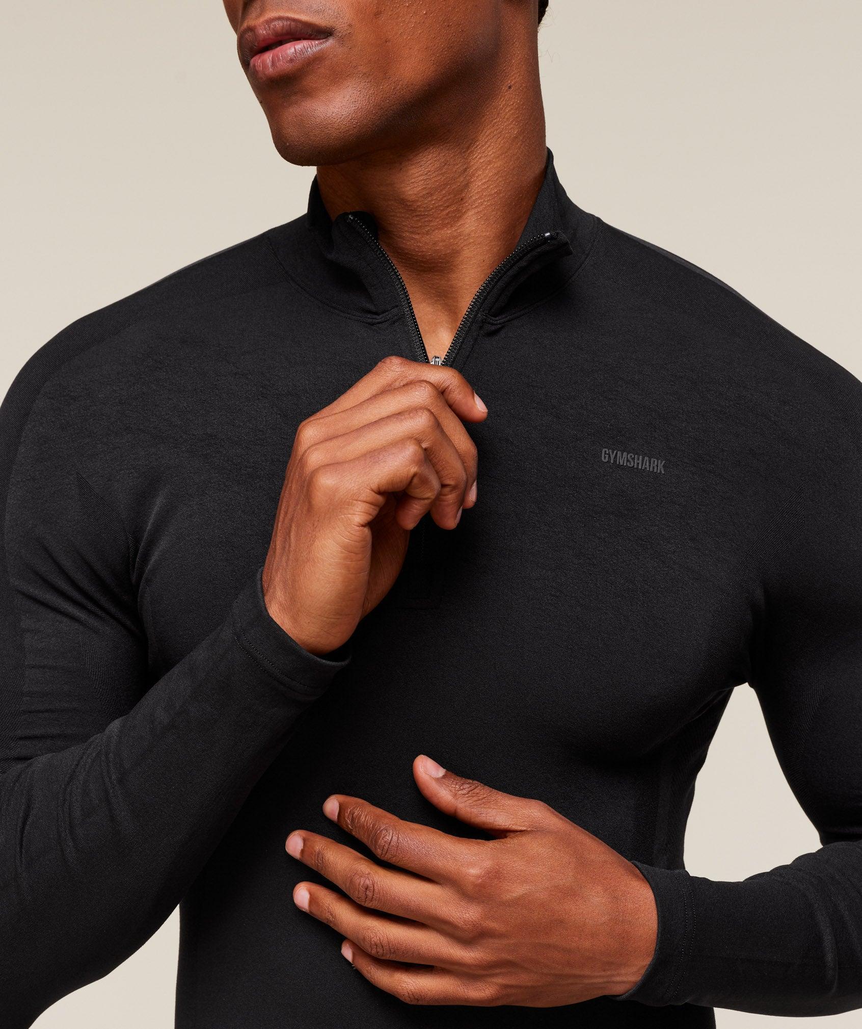 Gymshark everywear Warp Knit 1/4 Zip - Black Male Product Image