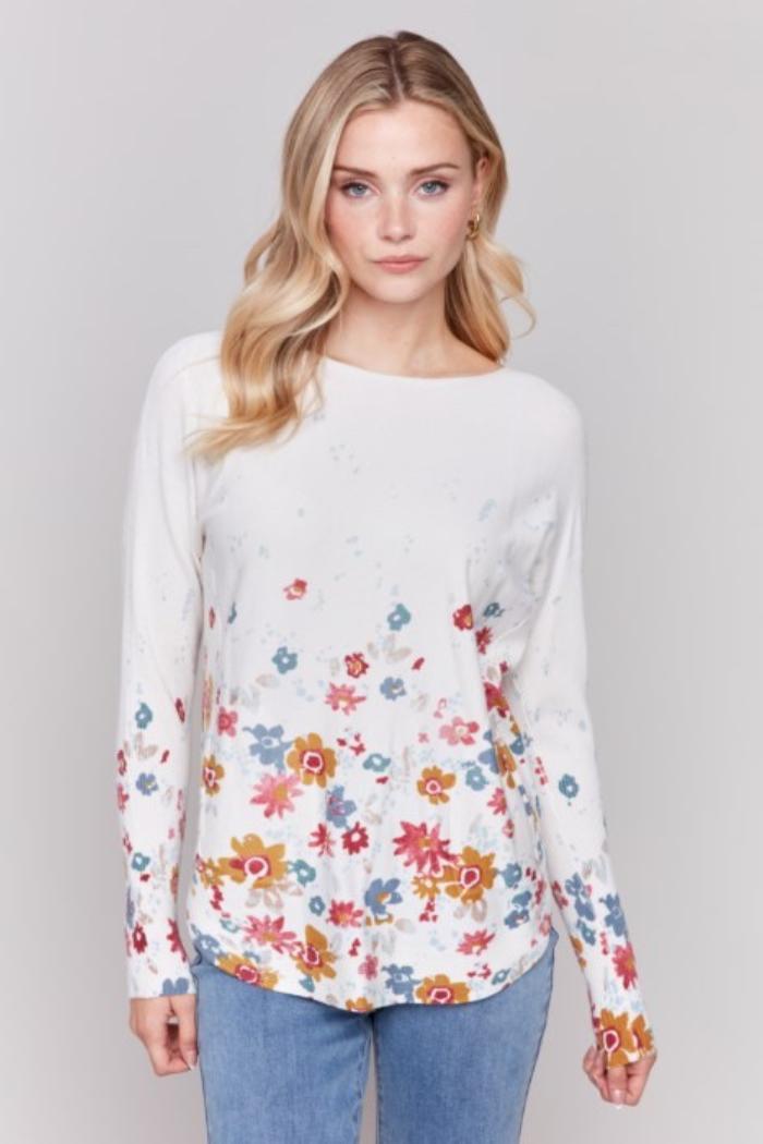 Floral Knit Sweater Product Image