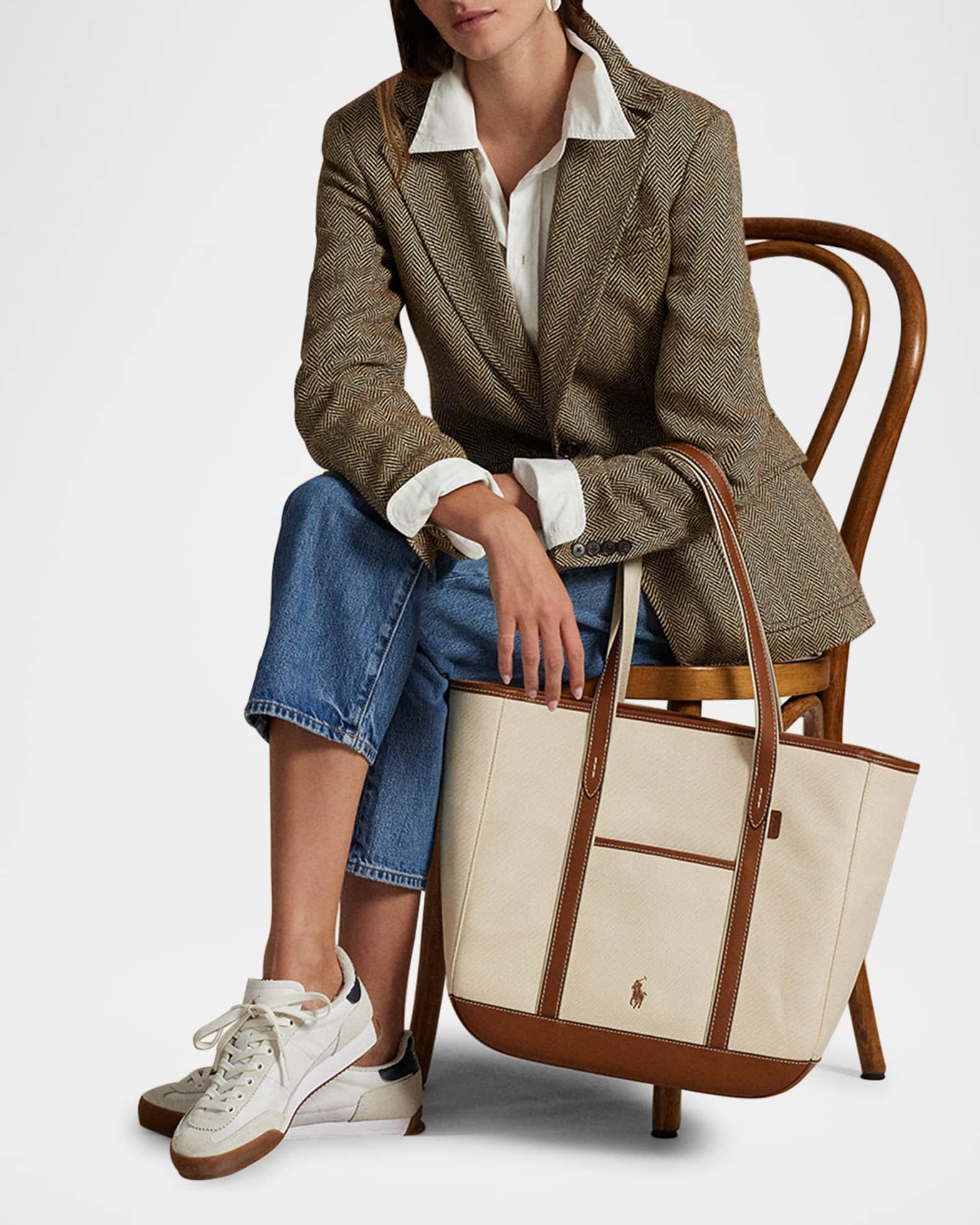 Canvas and Leather Medium Tote Bag Product Image