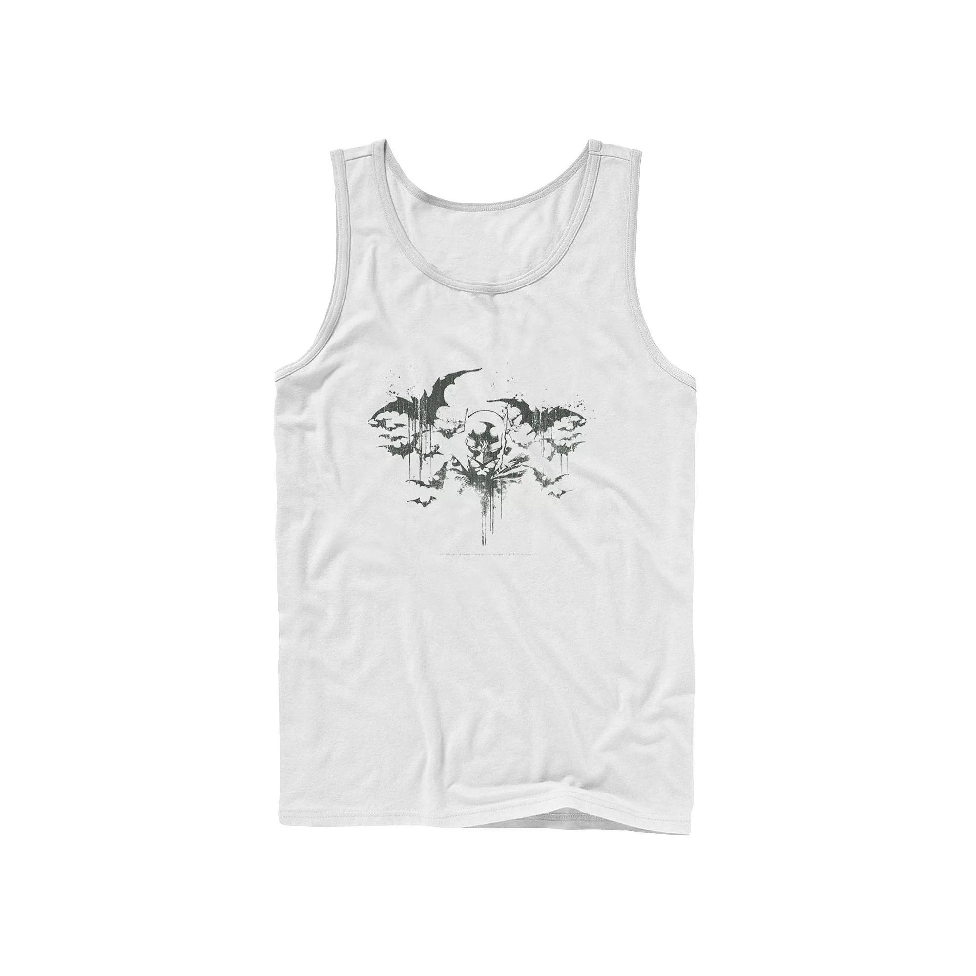 Men's DC Comics Batman Ink Bat Logo Tank Top, Size: XL, White Product Image