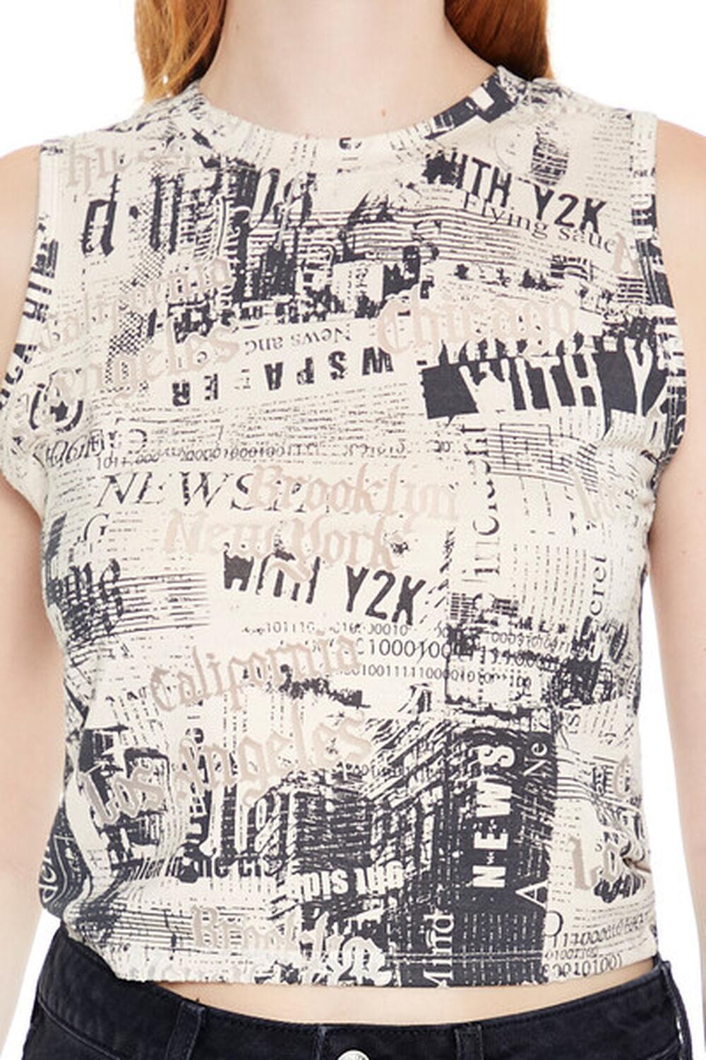 Newspaper Print Tank Top | Forever 21 Product Image