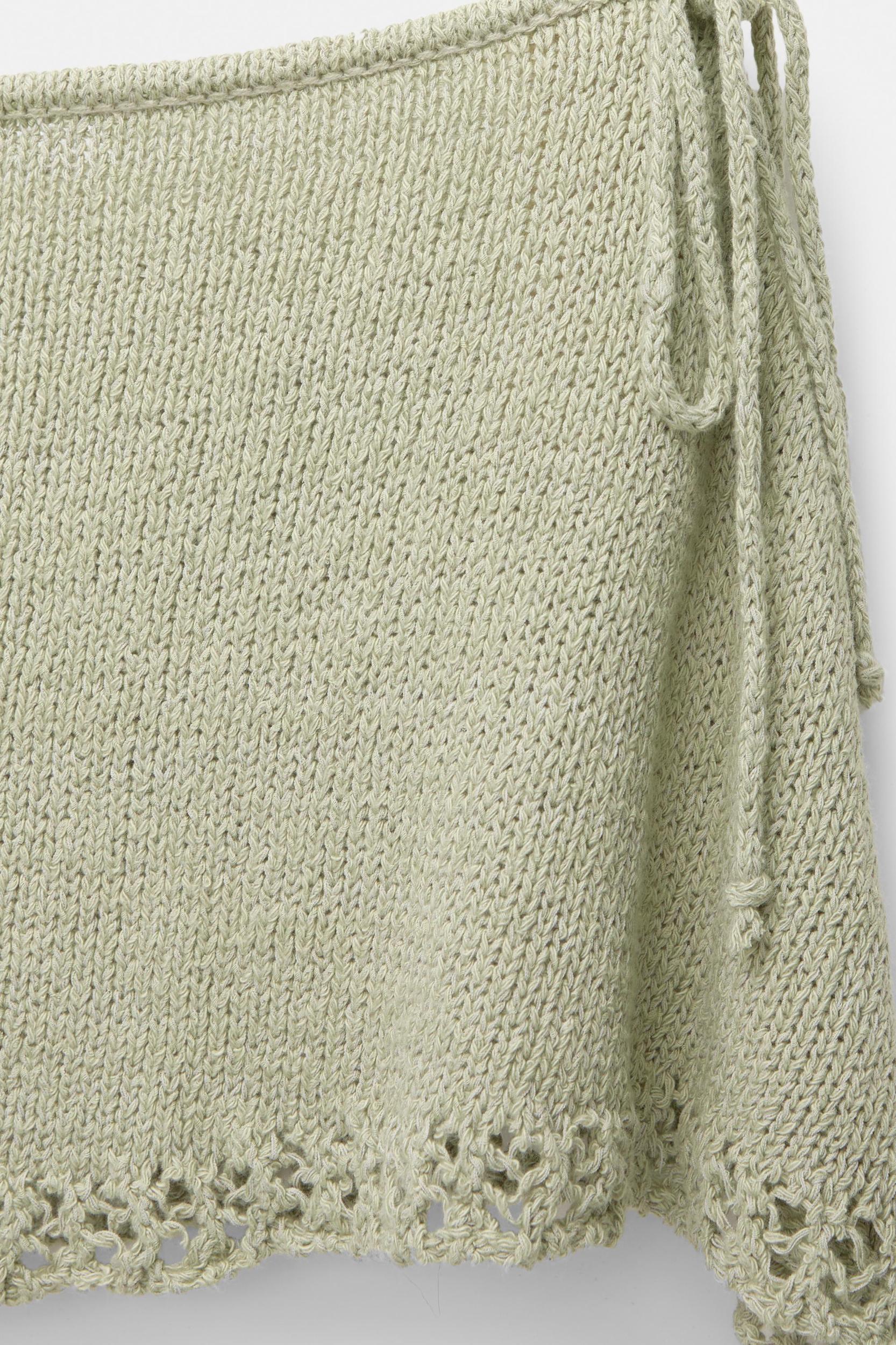 Knit mini skirt with open knit hem Product Image
