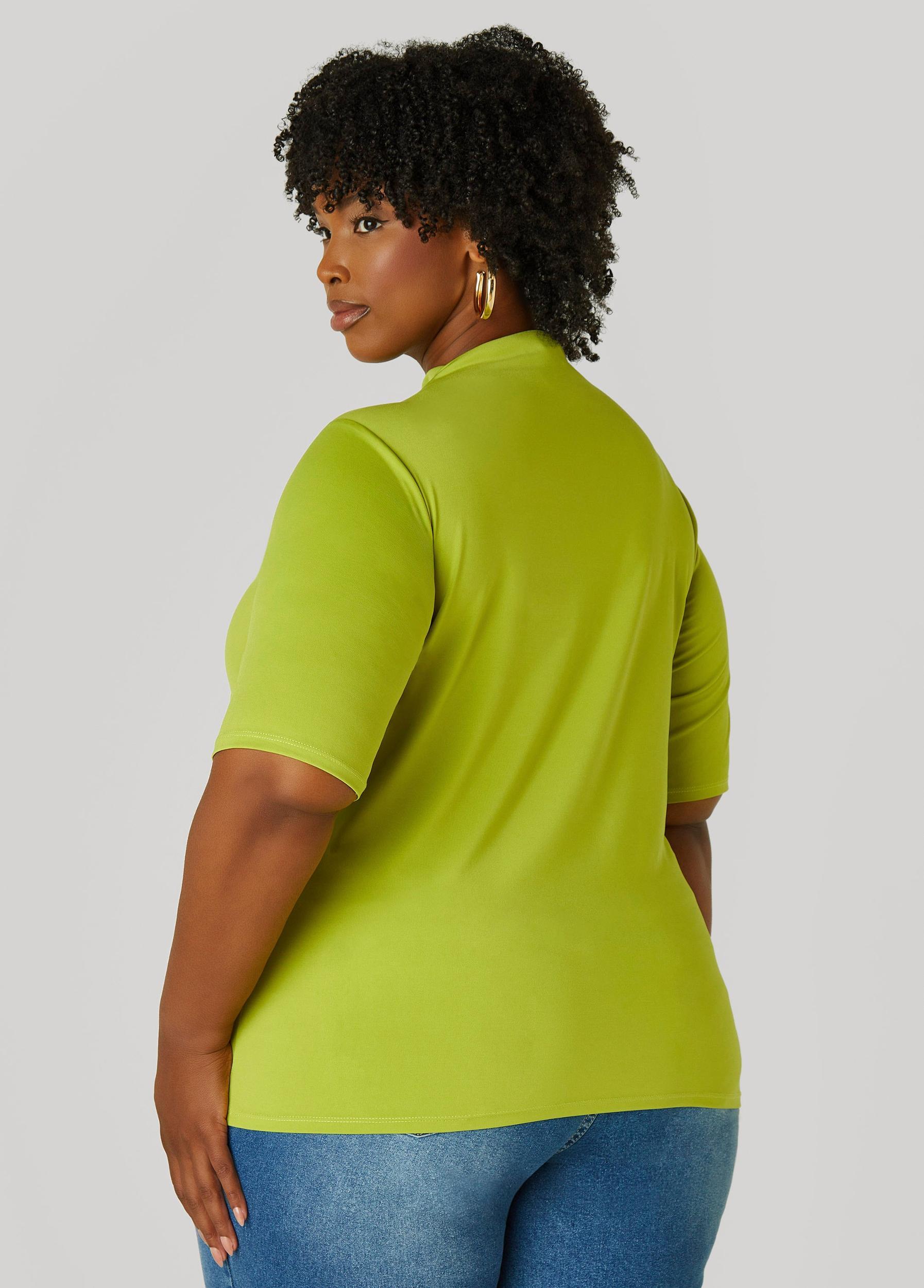 Plus Size Gathered Embellished Top Ashley Stewart Product Image