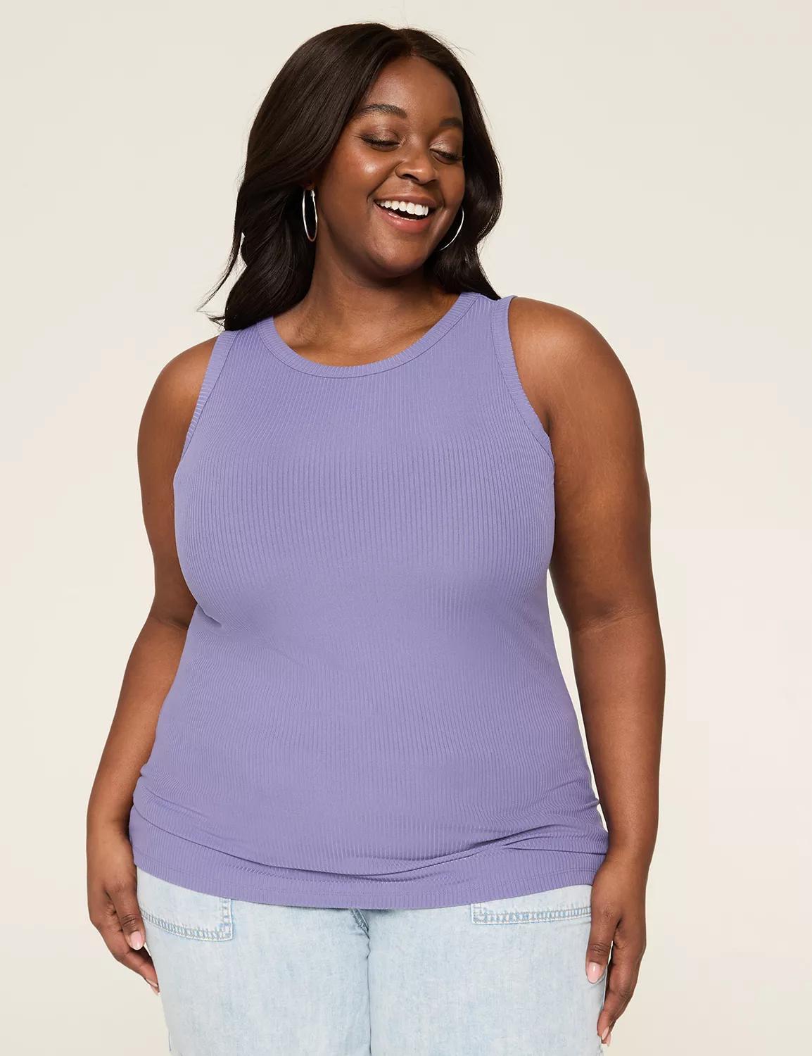 High-Neck Rib Tank Product Image