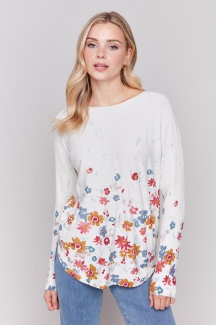 Floral Knit Sweater Product Image