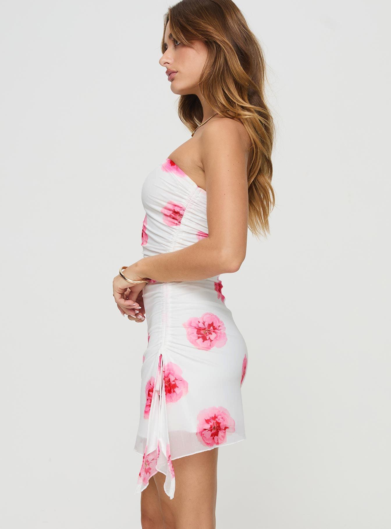 Donelli Mini Dress White / Pink Floral Product Image