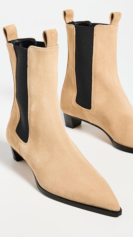 AEYDE Kiki Cow Suede Leather Caramel Booties | Shopbop Product Image