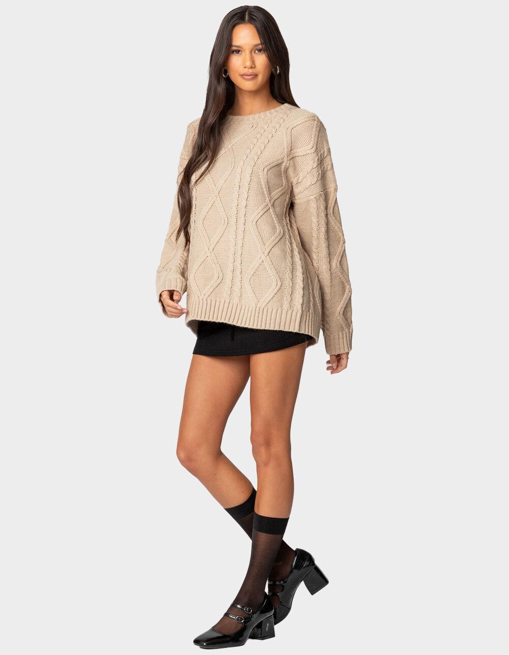 EDIKTED Kennedy Oversized Cable Knit Sweater Product Image