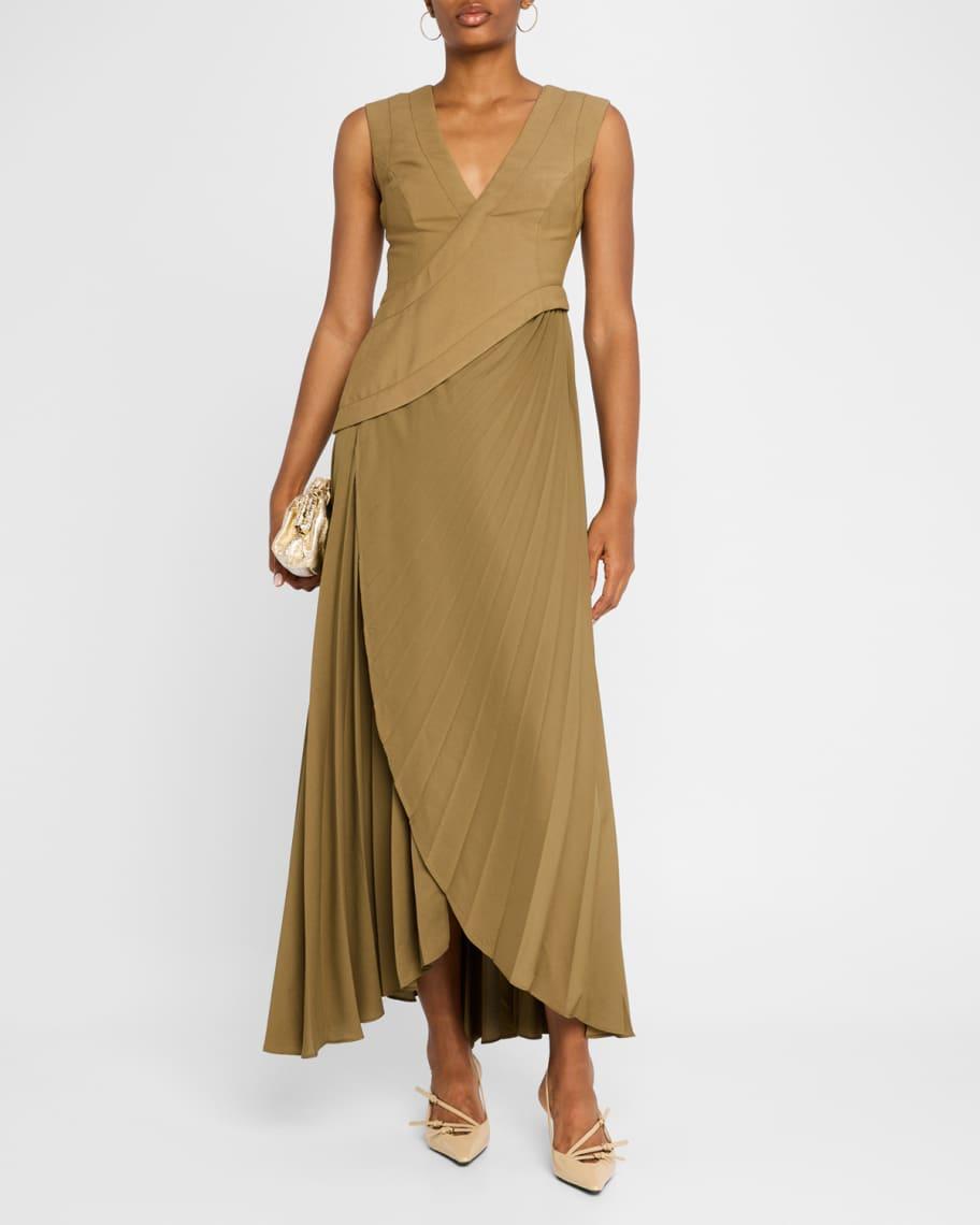 Fairfield V-Neck Pleated Maxi Dress Product Image