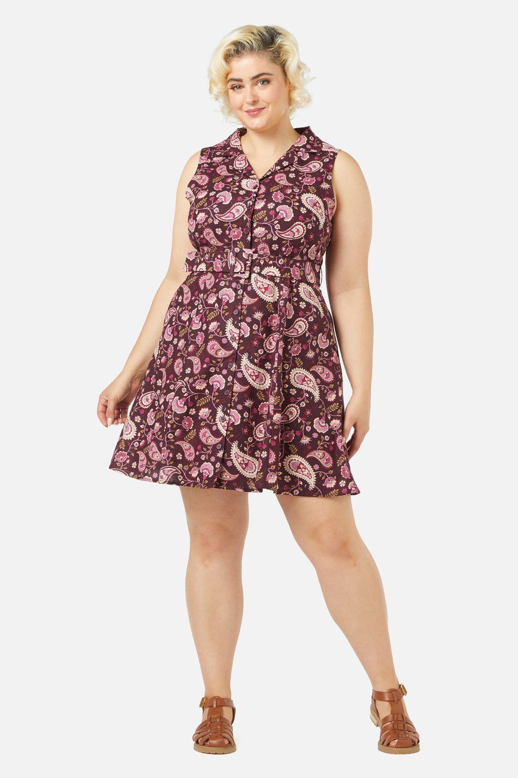 Boho Paisley Mini Dress Product Image