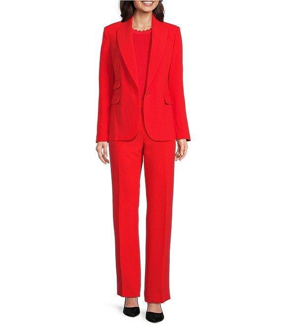 KARL LAGERFELD PARIS Woven Notch Lapel Long Sleeve One-Button Jacket Product Image