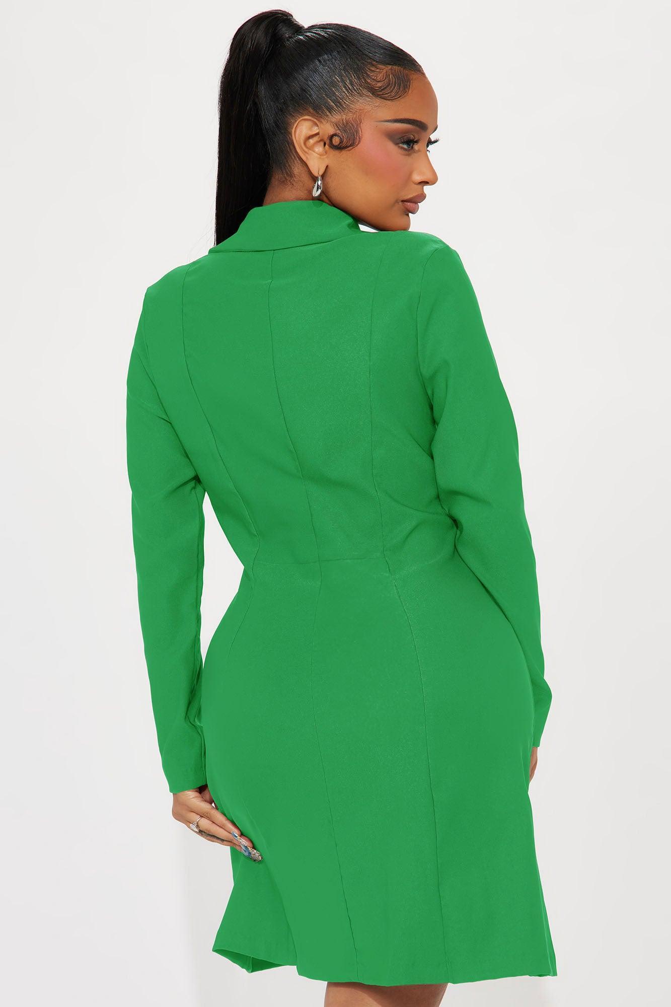 Sarah Stretch Blazer Mini Dress - Green Product Image