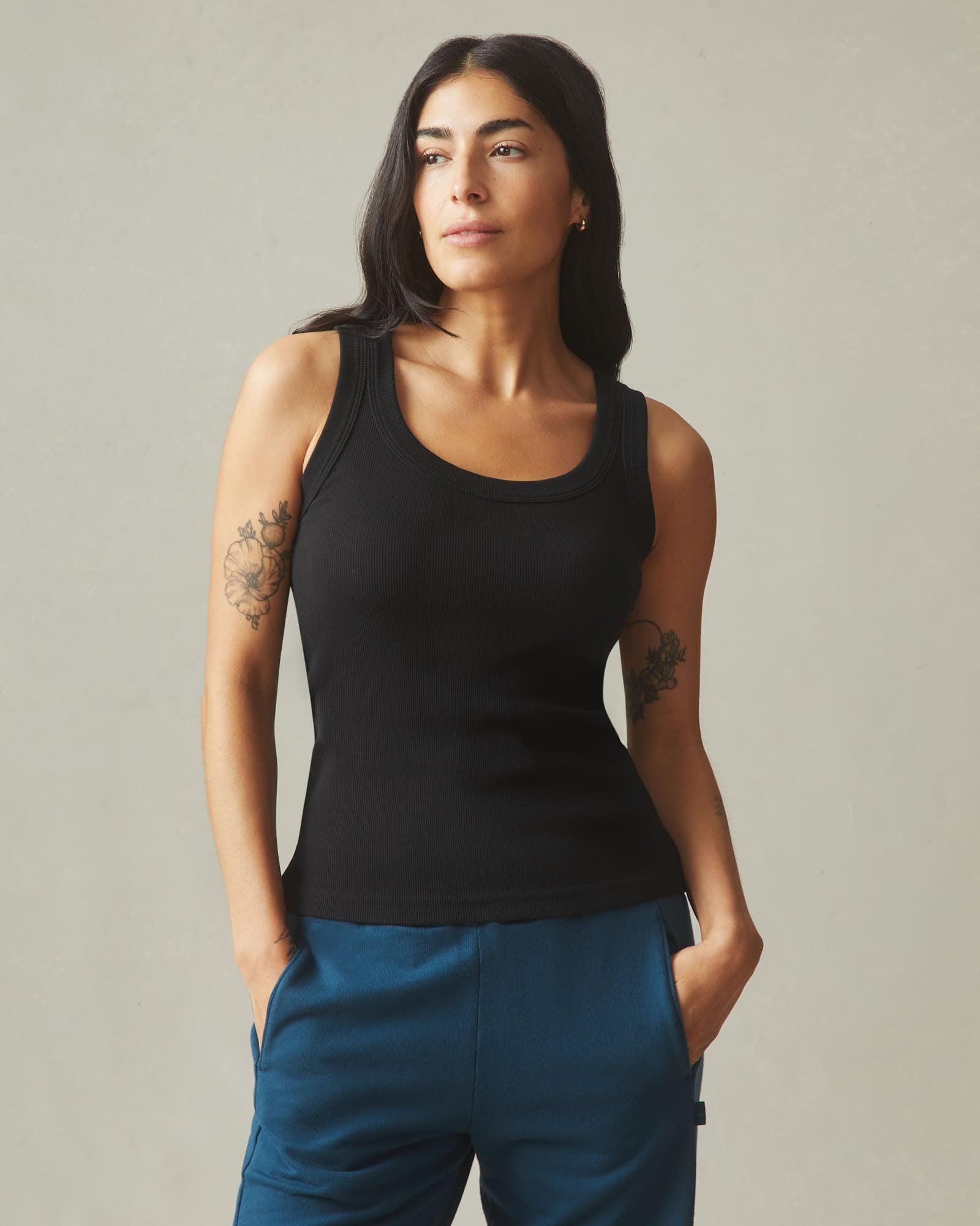 Rib Tank - Black Product Image