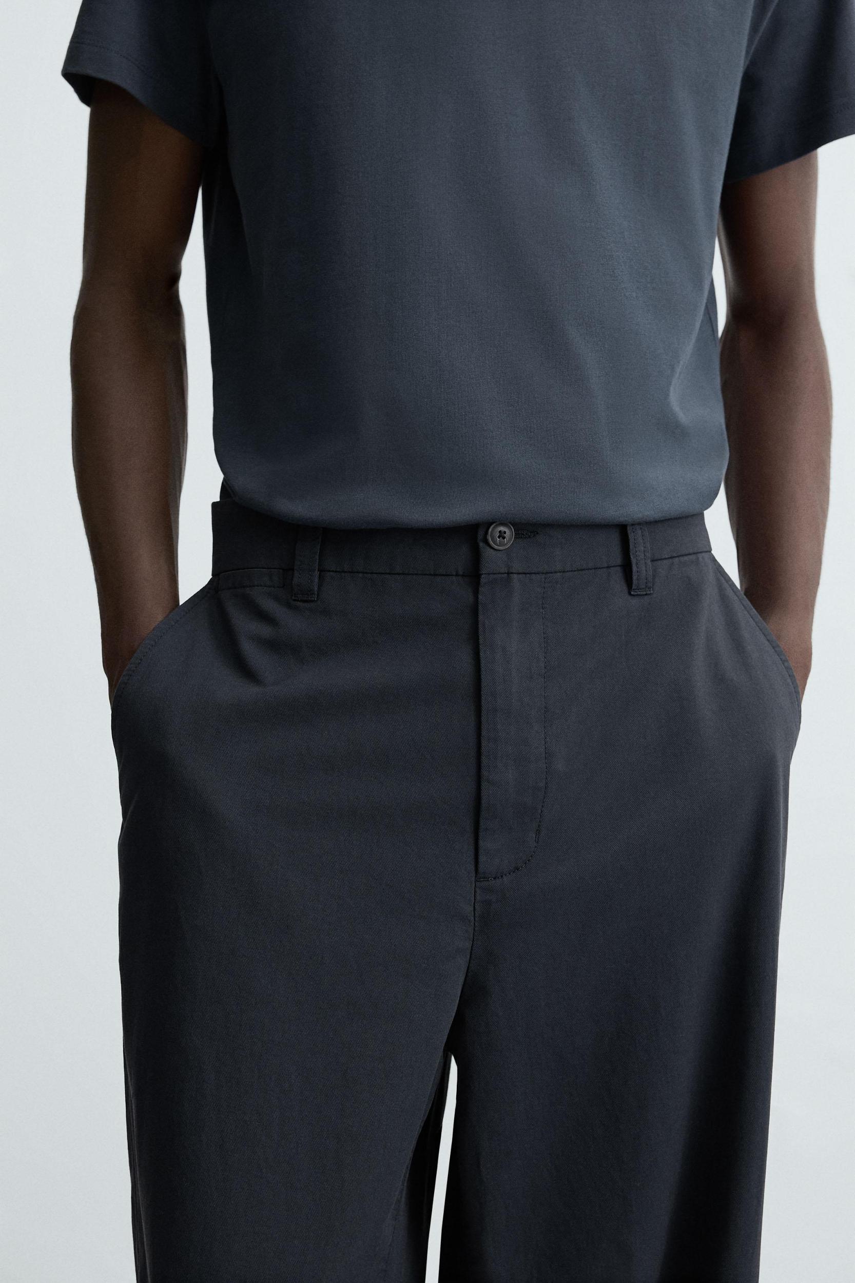 TEXTURED REGULAR FIT PANTS Product Image