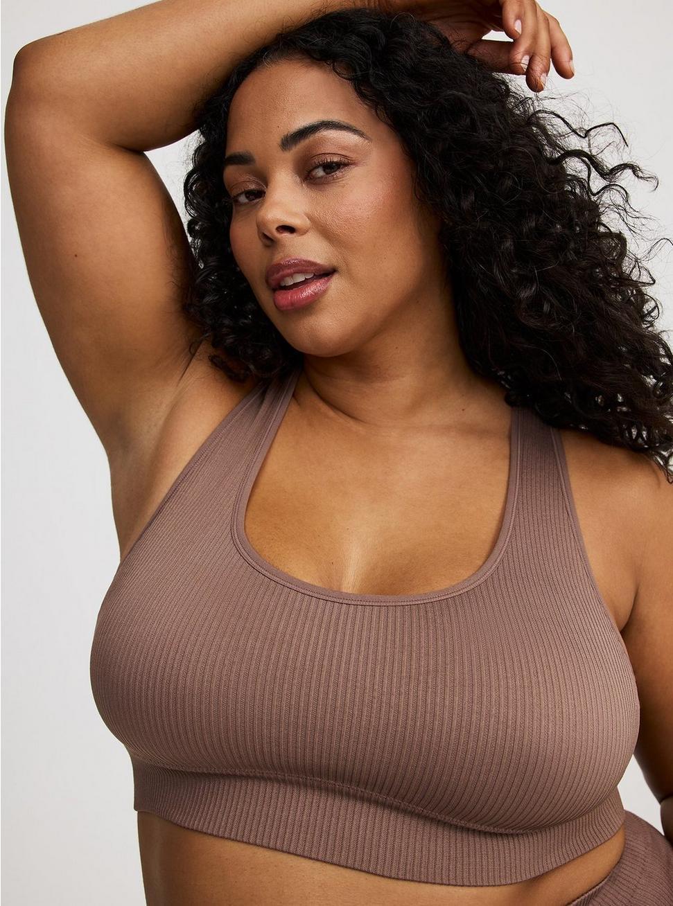 Lightly Lined Seamless Rib Racerback Bralette Product Image