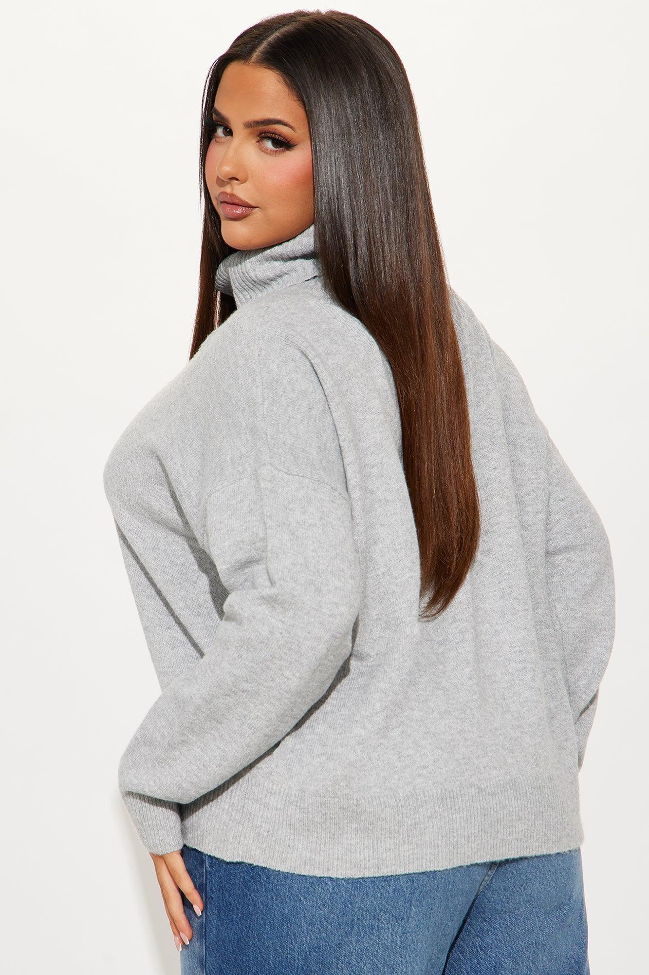 Snow Day Turtleneck Sweater - Grey Product Image