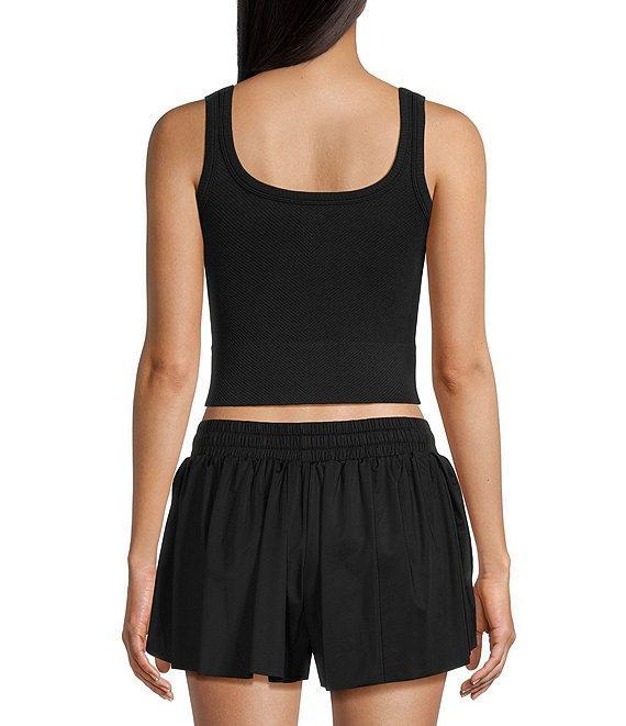 GB Chevron Ribbed Knit Cropped Tank Top Product Image