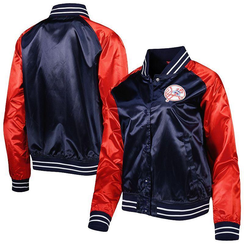 Womens Mitchell & Ness New York Yankees Team 2.0 Satin Raglan Full-Snap Jacket Blue Product Image