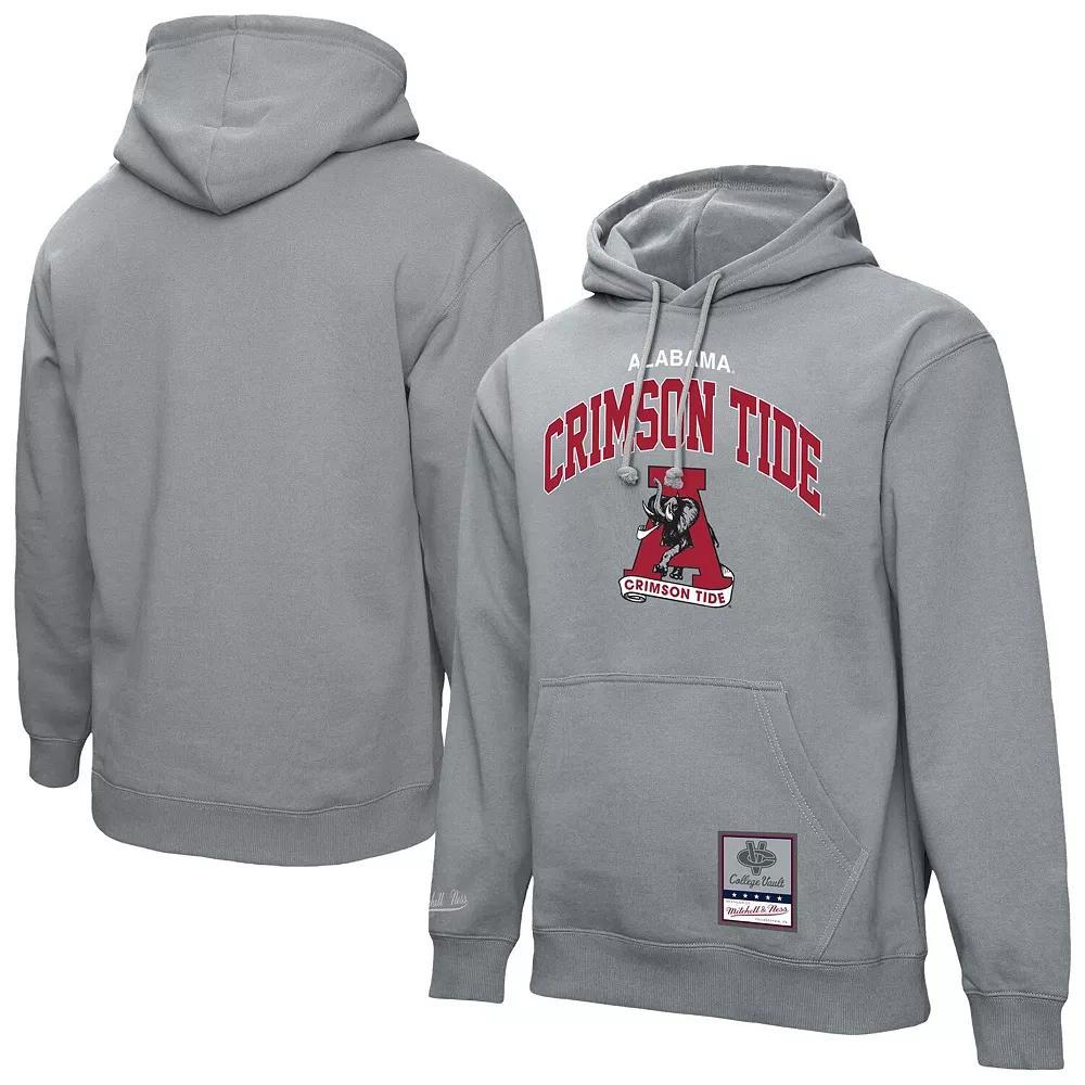 Men's Mitchell & Ness  Heather Gray Alabama Crimson Tide Classic Arch Pullover Hoodie, Size: Medium, Grey Product Image