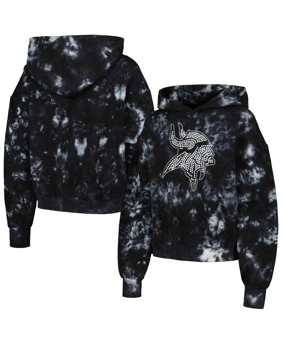 Womens The Wild Collective Minnesota Vikings Tie-Dye Cropped Pullover Hoodie Product Image