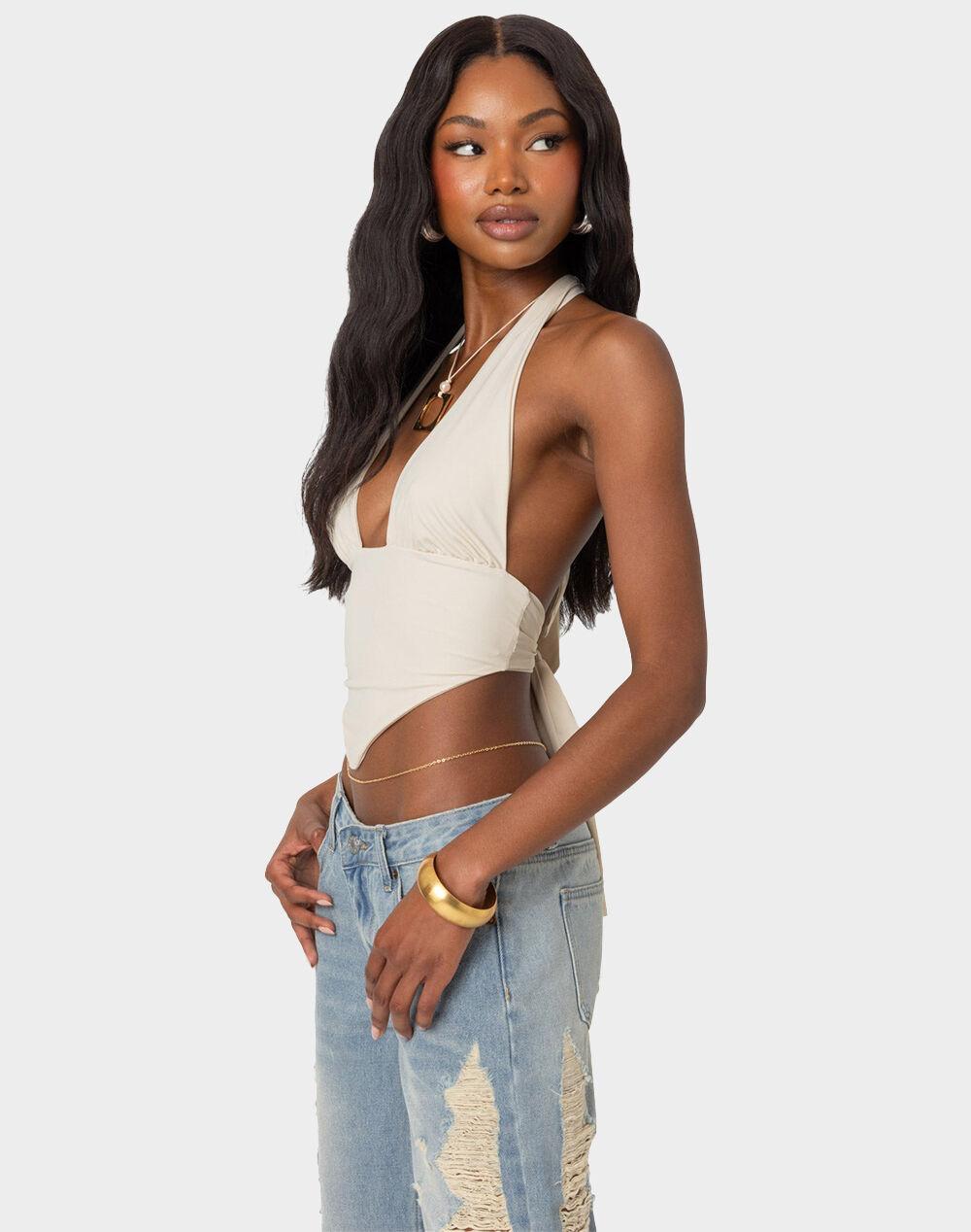 EDIKTED Open Back Triangle Halter Top Product Image