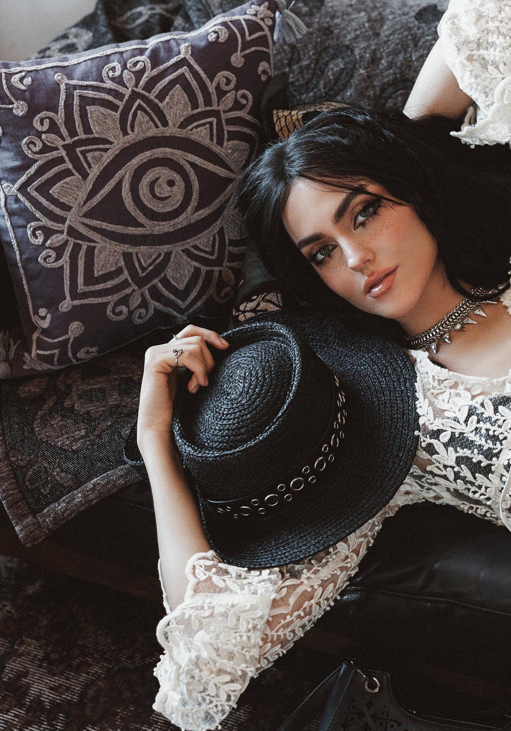 Iris Rope Embroidery Throw Cushion Product Image