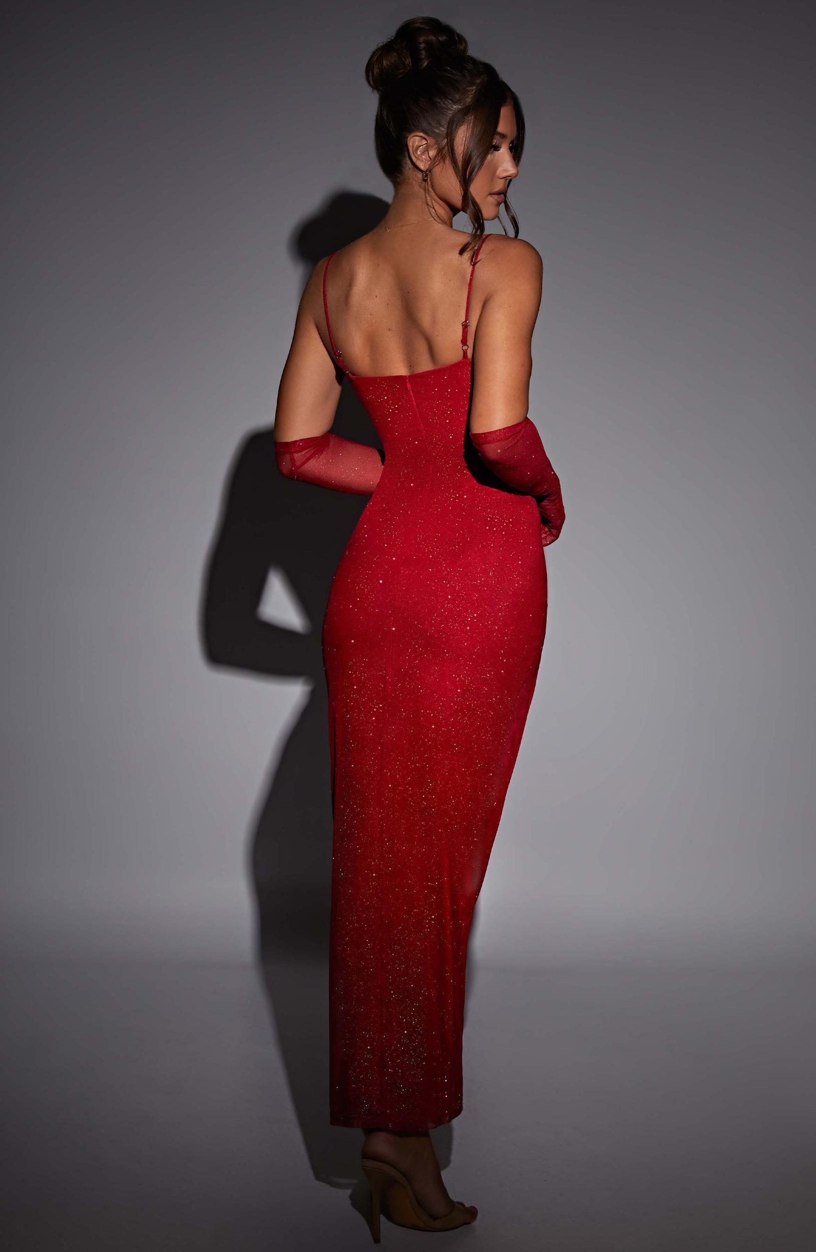Trixie Maxi Dress - Red Sparkle Product Image