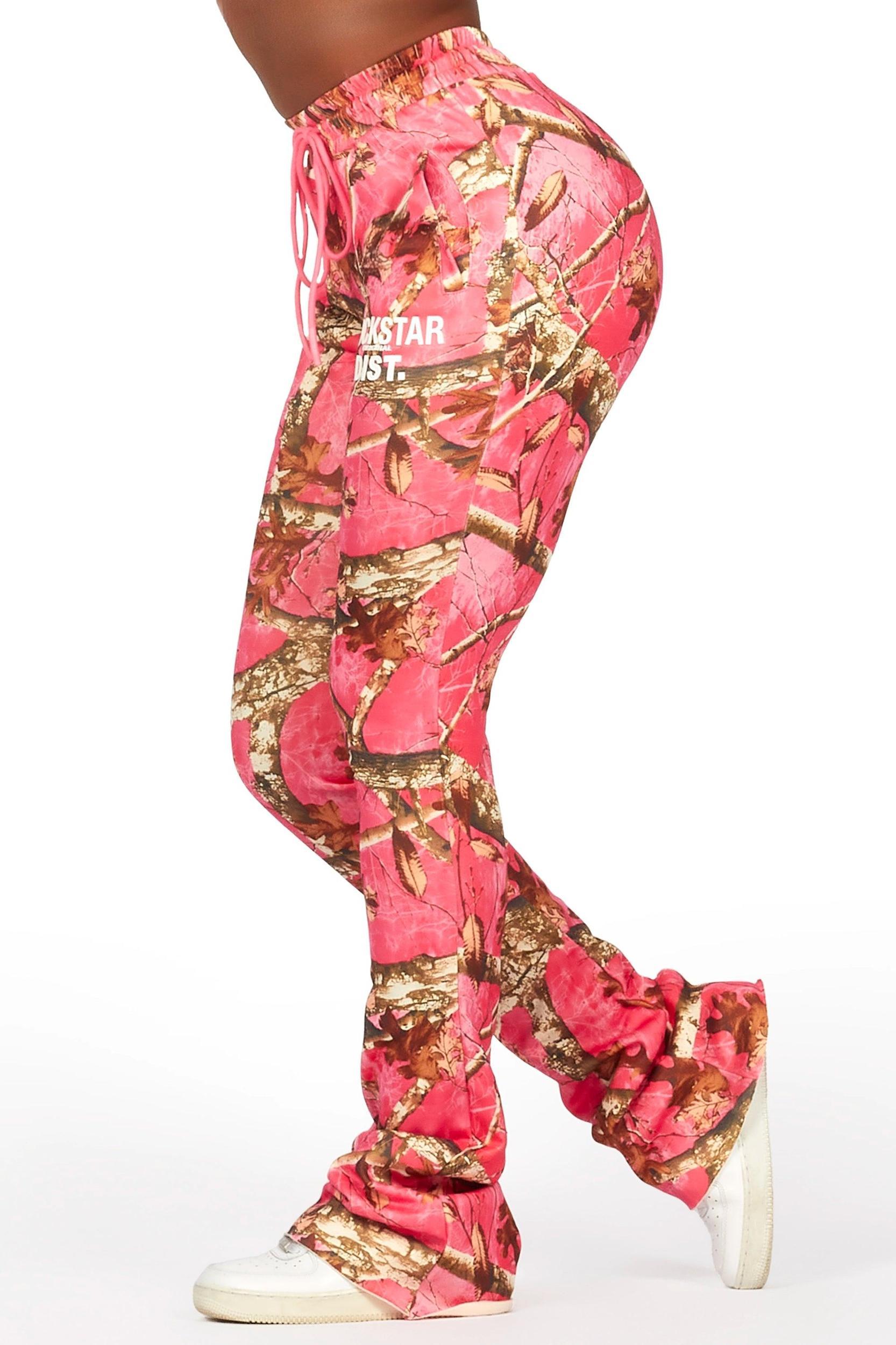 Juliana Pink Tree Camo Super Stacked Track Pant Female Product Image