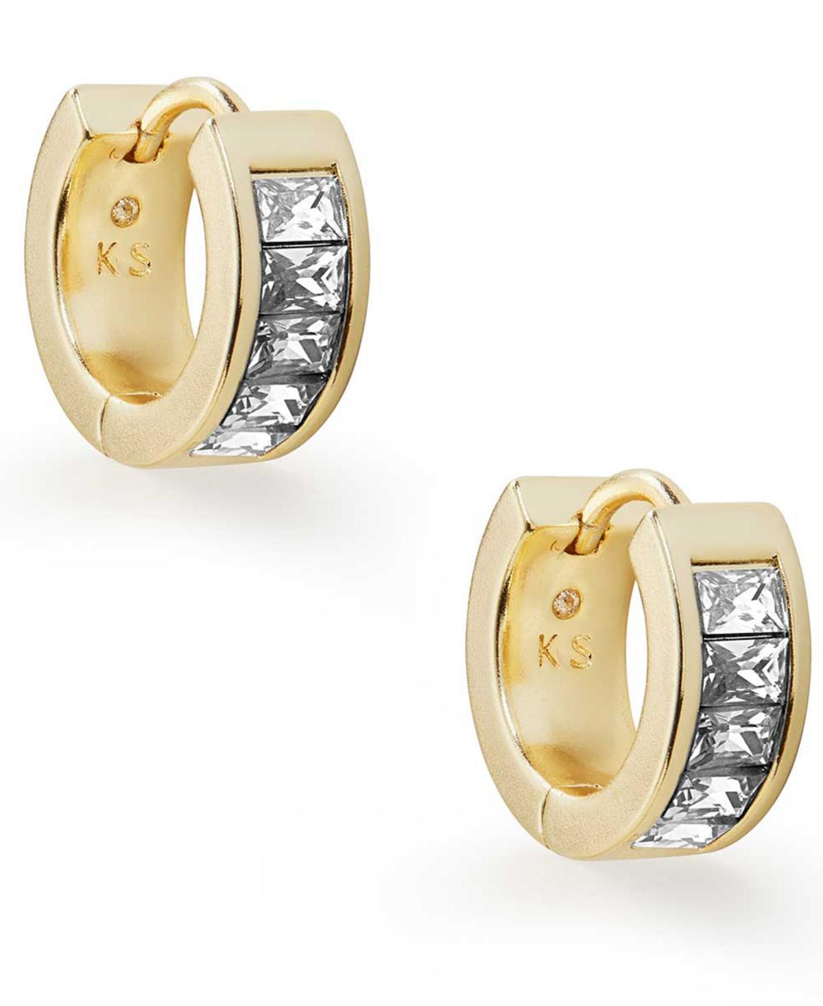 Kendra Scott Small Square Crystal Huggie Hoop Earrings, 0.5 Product Image