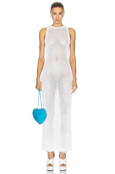 ALAÏA White 3d Waffle Maxi Dress Product Image